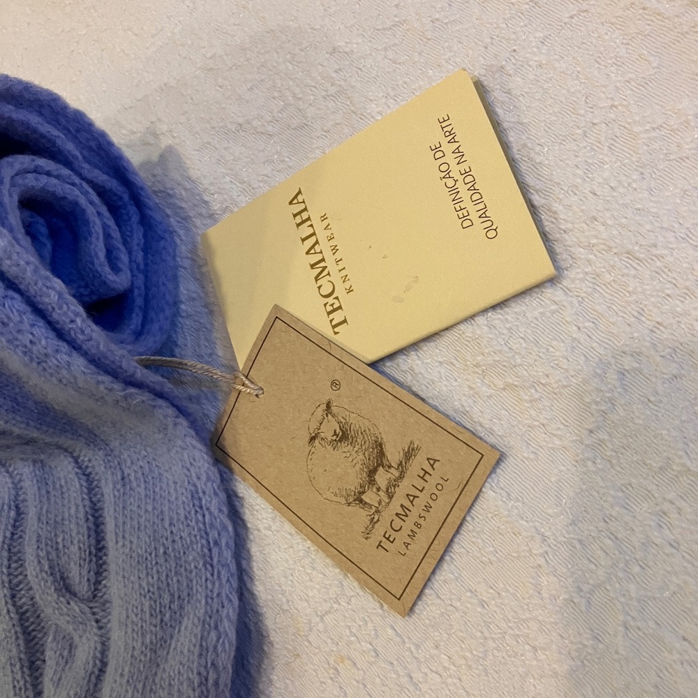 Blue cabled scarf, NWT, handmade